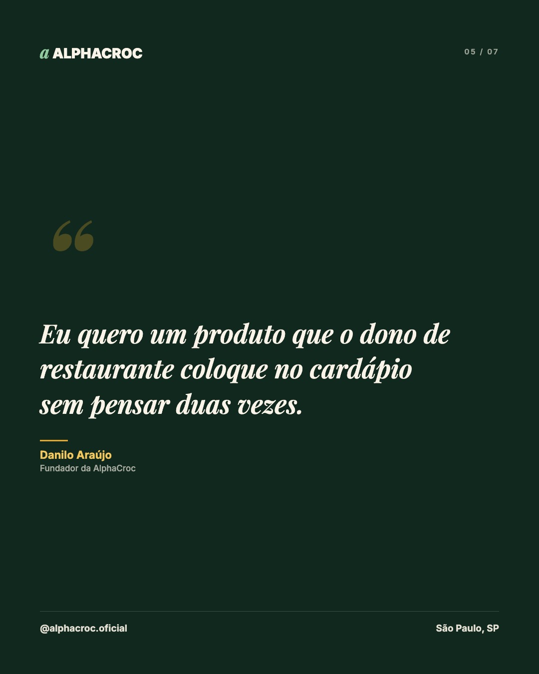 Slide 5 do carrossel AlphaCroc